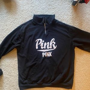 VS Pink half zip sweatshirt size S-M